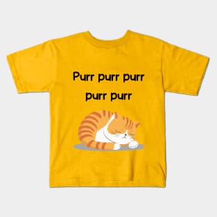 Sleeping Affirmation Cat - Purr purr purr | Cat Lover Gift | Law of Attraction | Positive Affirmation | Self Love Kids T-Shirt